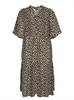 Vero Moda Curve - Easy Kjole, Beige Leopard